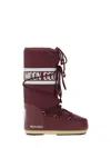 Moon Boot Burgundy Nylon And Synthetic Leather Icon Boots In Brown