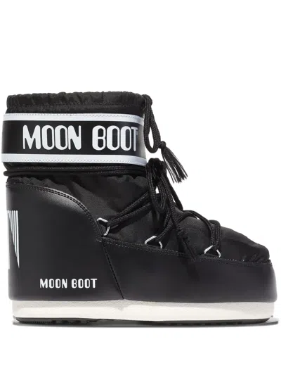 Moon Boot High-ankle Black Boots With Logo Branding