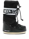 Moon Boot Icon Tall Nylon Snow Boots In Black