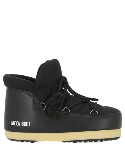 Moon Boot Icon Logo Printed Lace-up Boots In Blue