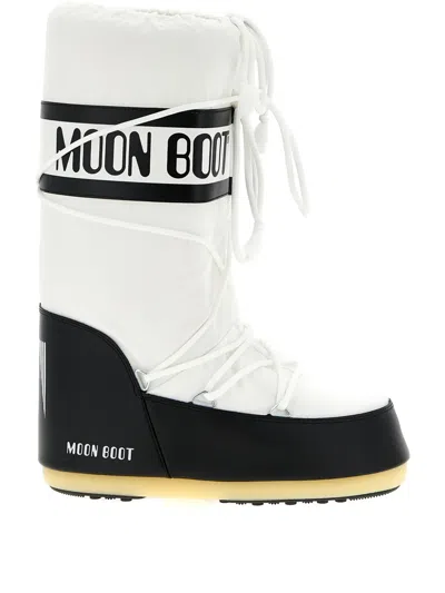 Moon Boot Two-tone Nylon And Synthetic Leather Icon Boots In Multi