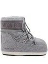 Moon Boot Icon Low Felt And Suede Snow Boots In Grey