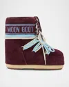 Moon Boot Icon Low Burgundy Suede Boot In Burgundy
