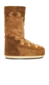 Moon Boot Mb Icon Suede Embroidery Boots In Brown