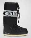 Moon Boot Icon Tall Nylon Snow Boots In Black