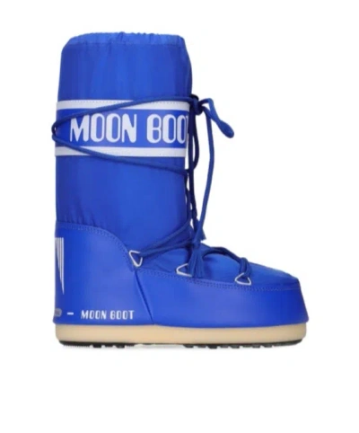 Moon Boot Icon Tall Nylon Snow Boots In Blue