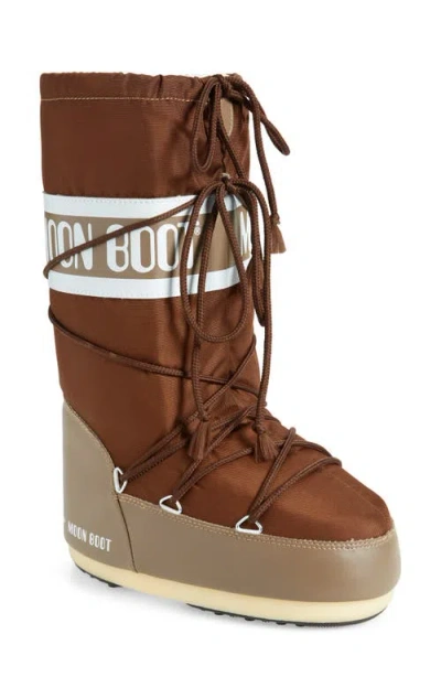 Moon Boot Woman Boot Brown Size 10-11.5 Textile Fibers