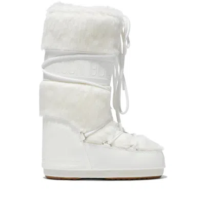 Moon Boot Icon White Faux-fur Boots