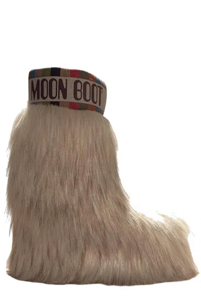 Moon Boot Icon Yeti Round Toe Boots In Beige