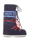 Moon Boot Iconic Leather Boot In Blue