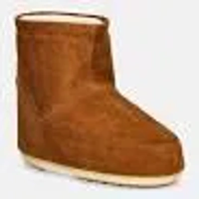 Moon Boot Iconic Low No-lace Mini Suede Boots In Brown