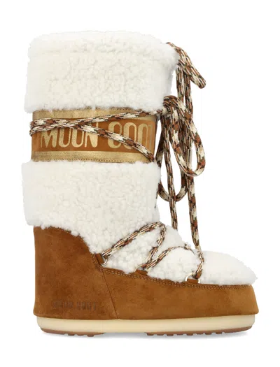 Moon Boot Iconic Shearling Mini Boots For Women In Multi