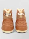 Moon Boot Igloo Slipper Boot Pull Tab Rubber Sole In Brown