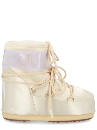 Moon Boot Ivory Polyester Boots In Neutral