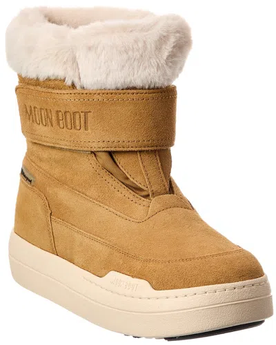 Moon Boot Kids' Jr Park Strap Suede Boot In Brown