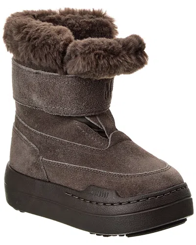 Moon Boot ® Jr Park Strap Suede Boot In Grey