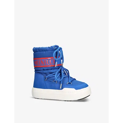 Moon Boot Kids' Lue Junior Park Contrast-sole Nylon Boot In Blue
