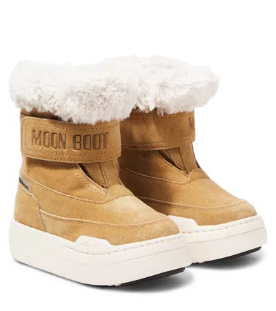 MOON BOOT JUNIOR PARK STRAP SUEDE SNOW BOOTS