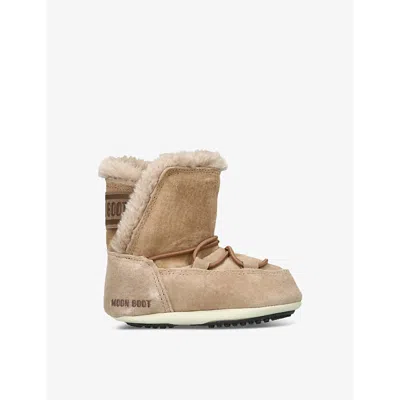 Moon Boot Rown Kids' Branded Suede Boots Eur 17 / 1 Uk In Brown