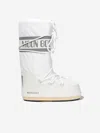 Moon Boot White Kids Icon Junior Branded Nylon Snow Boots 3-7 Years In White