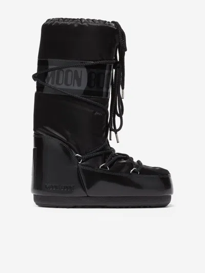 Moon Boot Kids Icon Glance Boots In Black