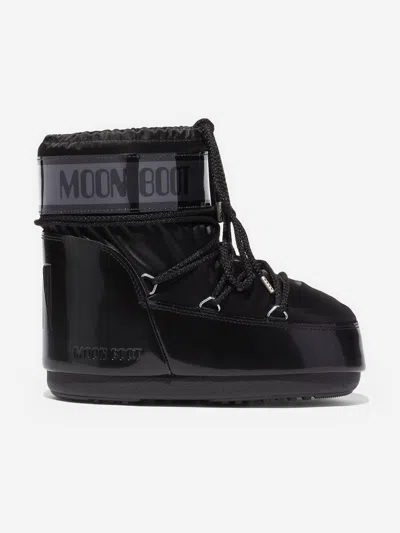 Moon Boot Kids Icon Low Glance Boots In Black