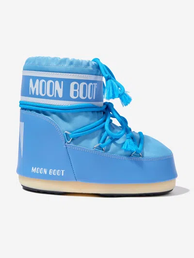 Moon Boot Kids Icon Low Nylon Snow Boots In Blue
