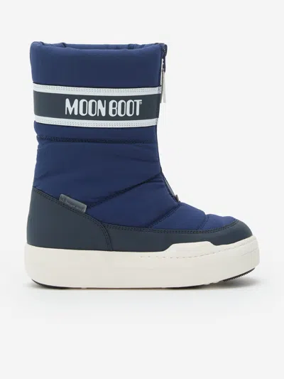 Moon Boot Kids Jr Park Zip High Wp Boots In Blue