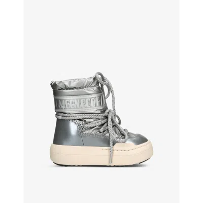 Moon Boot Silver Kids' Park Shell Snow Boots Eur 31 / 12.5 Uk