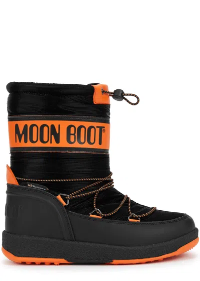 Moon Boot Kids Sport Padded Nylon Snow Boots In Black