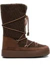 Moon Boot Knit Lace-up Boots In Brown