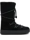 Moon Boot Knit-upper Lace-up Boots In Black