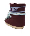 Moon Boot Icon Low Suede Laces Ankle Boots In Burgundy