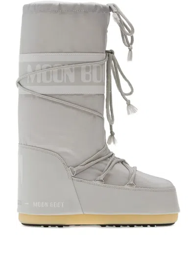 Moon Boot Lace-up Boots In Gray
