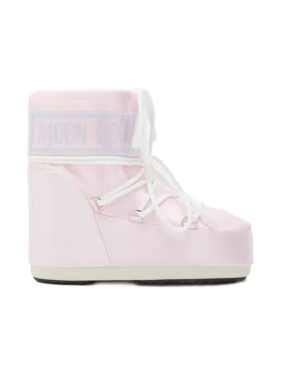Moon Boot Kids' Lace-up Fastening Boots In Pink