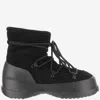 Moon Boot Luna Black Ankle Boots With Laces In Suede And Tech Fabric Woman