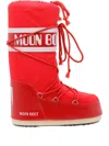 Moon Boot Lace-up Padded Boots In Red