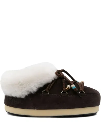 MOON BOOT LACE-UP SHEARLING BOOTS