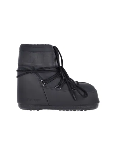 Moon Boot Lace-up Snow Boots In Black