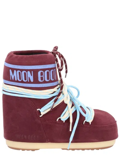 Moon Boot Lace-up Winter Boots In Bordeaux