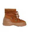 Moon Boot Pulse Low Shearling Woman Ankle Boots Brown Size 8 Shearling In Brown