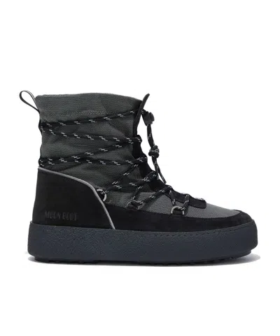 Moon Boot Lacing Snow Boots In Black