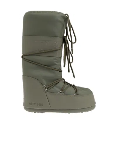 Moon Boot Lacing Snow Boots In Green