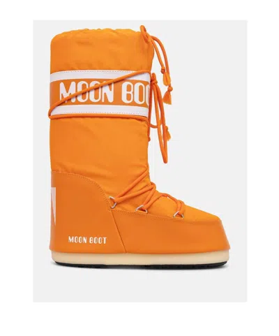 Moon Boot Lacing Snow Boots In C001 - Sunny Orange