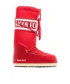 Moon Boot Classic Nylon Waterproof Snow Boots In Red