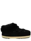 Moon Boot Suede Shearling-trim Evx Mules In Multi