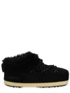 Moon Boot Suede Shearling-trim Evx Mules In Multi
