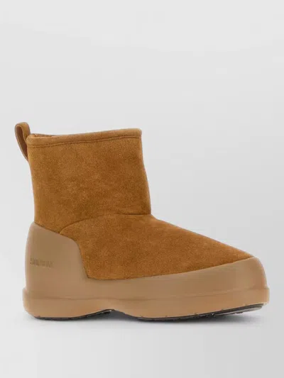 Moon Boot Leather Mezzaluna Mid Ankle Boots In Brown