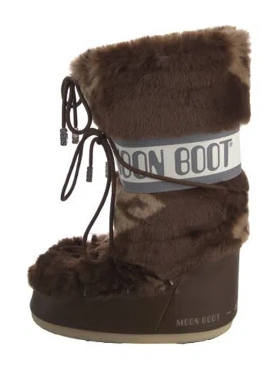 Pre-owned Moon Boot Leather Snow Boots In Brown