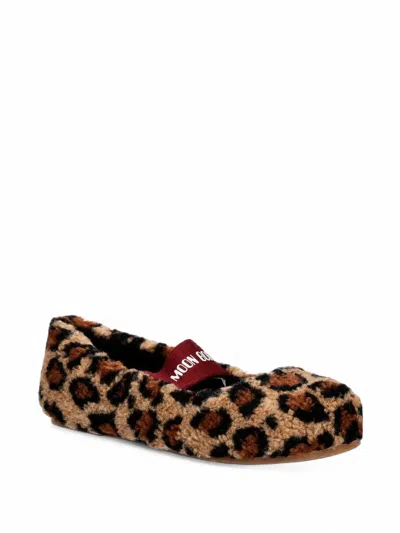Moon Boot Kids' Leopard Ballet Flats In Neutrals